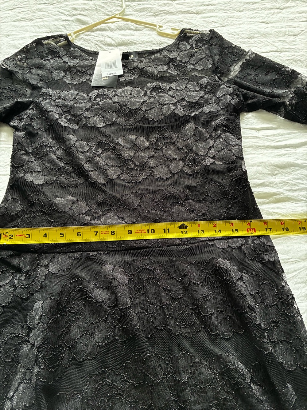 Black Lace Lined Dress NEW Sz.14P - Picture 10 of 13